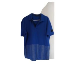 ADIDAS GOLF Men's‎ ADICROSS Short Sleeve Royal Blue w Print Polo Shirt Sz Medium